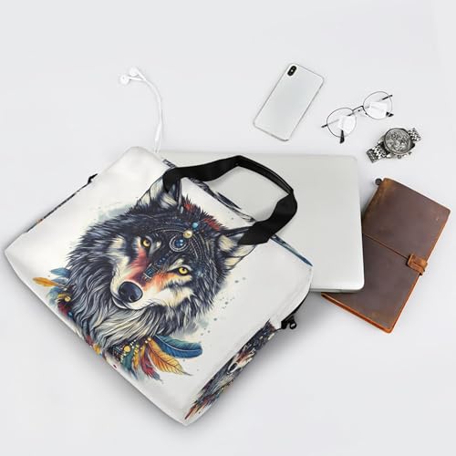 Bolso maletín para portátil ALAZA Boho Wolf 13-15.6 pulgadas miniatura 7