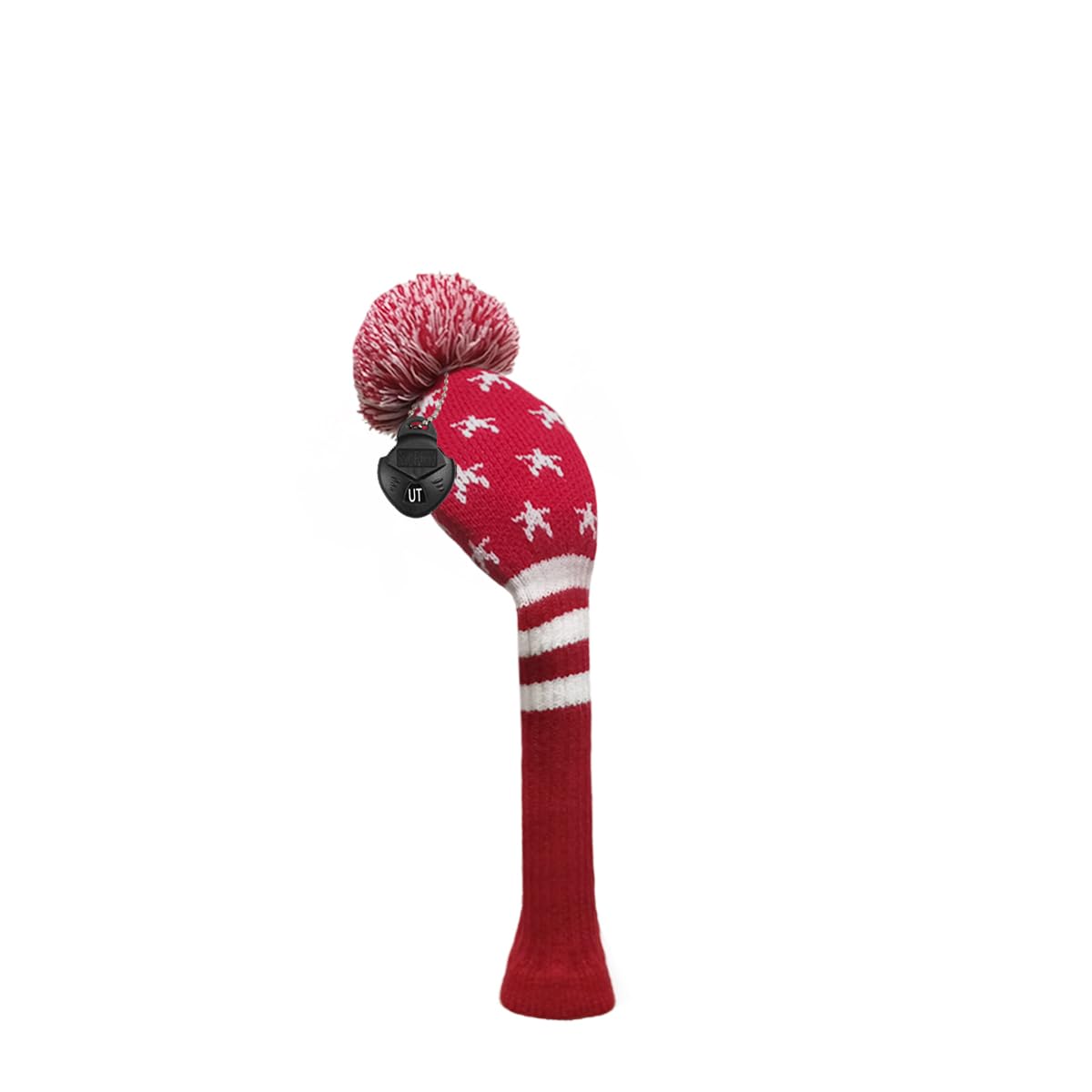 Scott Edward 1PCS Knit Pom Pom Hybrid(UT) Club Protector Golf Club Cover with Rotating Number Tags,Soft,Portable(Red White Star — image 1