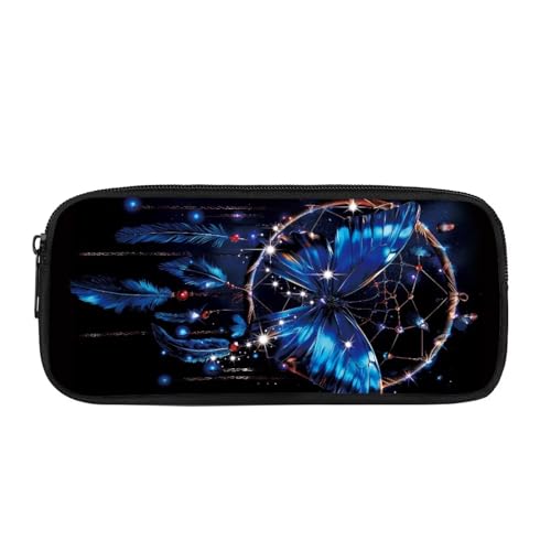 Showudesigns Estuche para lápices de mariposa para niñas y adolescentes, estuche estético para niños, gran capacidad, organizador de papelería escolar, bolsas de maquillaje de oficina, color negro