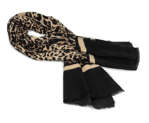 Winter Leopard Scarf for Women - Soft Animal Warm Cashmere Feels Long Shawls Wrap3