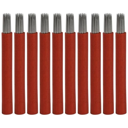 Homoyoyo 50Piezas Cuchillas de Microblading con Tubo de Agujas de Ceja para Maquillaje Permanente Herramientas de de