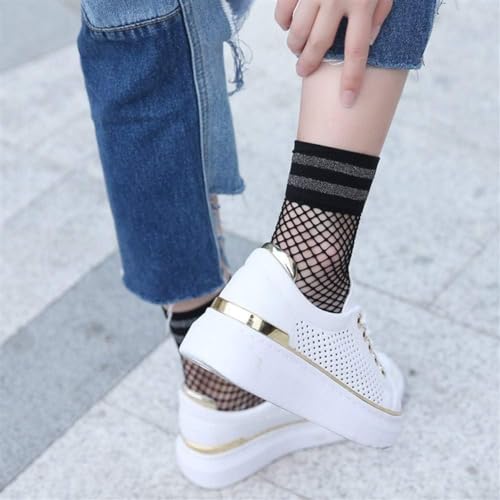 Image of SOLL Women Fishnet Ankle Socks | Fashion Ribbon Socks 3-pairs Size 5-9
