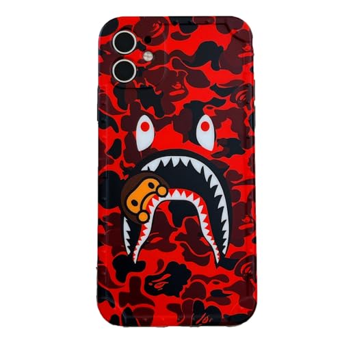 Hoolcase iPhone 11 Soft Case for Shark Face/Shark Teeth Fans Girls Kids Boys, Cartoon Cute Fun Funny Shockproof TPU Protective Non-Slip 6.1 Inch Case for iPhone 11 (H-YU)