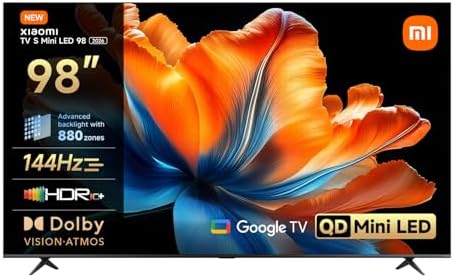 XIAOMI TV S Mini LED 98 Inch (249 cm), QLED Mini LED TV, Smart TV...
