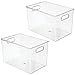 mDesign Deep Plastic Home Storage Organizer Bin for Cube Furniture Shelving in Office, Entryway, Closet, Cabinet, Bedroom, Laundry Room, Nursery, Kids Toy Room - 12