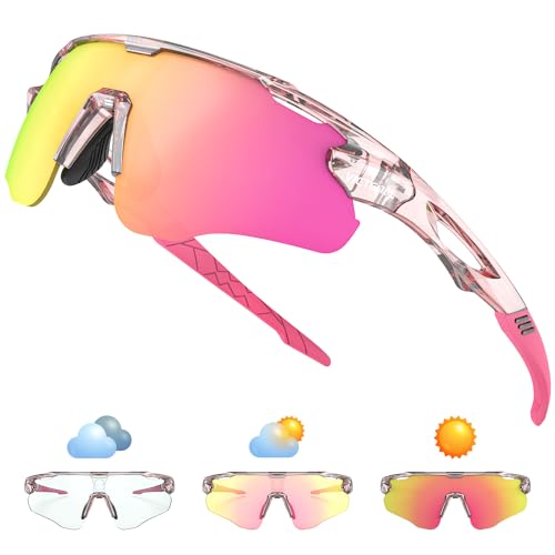Image of Photochromic Sunglasses for Men Women, Transition Sunglasses for Cycling