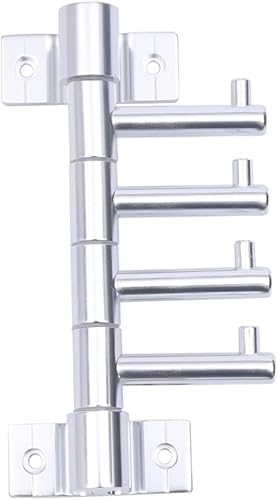 Ganchos giratorios negros para colgar en la pared con 4 brazos giratorios, múltiples ganchos para toallas de baño, ganchos para ropa, perchero de