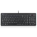 Perixx Periboard-520 Wired Trackball Keyboard with Numberpad, Optical Rollerball Compact Keyboard with Numeric Keypad, US English Layout, Black, Compact Size (11490)