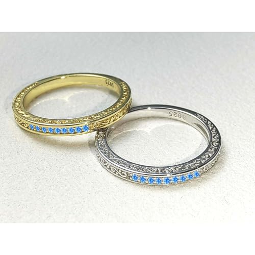 Image of Vintage Celtic Knot Women's Engagement Ring Sets 925 Sterling Silver /14K Gold Plated Stackable Wedding Bands Rings AAAAA Cubic Zirconia Women Bridal Sets Wedding Ring Band Width 1.8mm Size 5-9