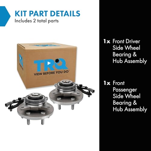 Image of TRQ Front Left and Right Wheel Bearing and Hub Assembly Set 2 Piece Compatible with 2017-2020 Ford F-150 Raptor