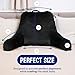ComfortSpa Reading Pillow for Bed Adult Size, Back Rest Pillow with Arms, Pockets and Washable Cover; Use as Bed Pillows for Sitting Up in Bed for Bedrest or Relief from GERD Heartburn (Large Black)