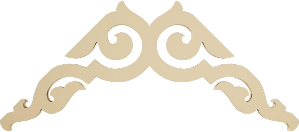 Ekena Millwork GPP036X018X100ROT Rotherham Architectural Grade PVC Gable Pediments, 36"W x 18"H x 1"P (12/12) Pitch