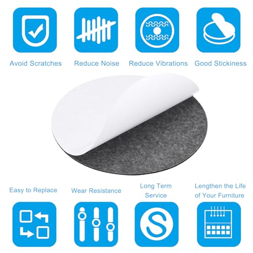 PATIKIL 8 Inch Diameter Lamp Base Felt, 5Pack 2mm Thickness Round Soft Adhesive Non-Slip Anti-Scratch Backed Felt for Lamp Furniture DIY Craft, Dark Grey by PATIKIL - Image 4