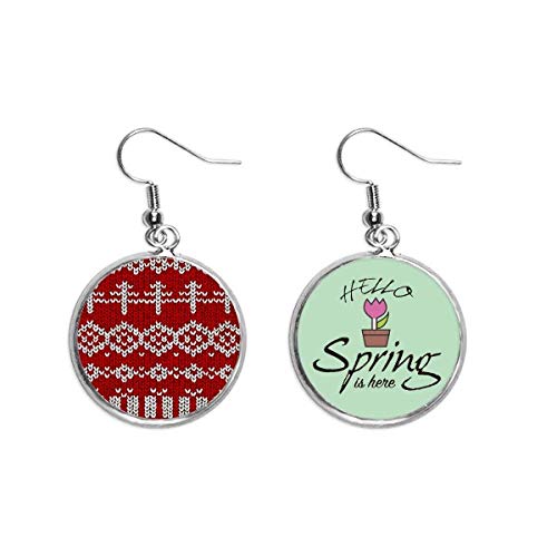 Pendientes temporada primavera de tejido irregular rojo para paseos y eventos al aire libre