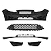 PENSUN Front Bumper Cover with Front Grille Grill Fit for 2015 2016 2017 2018 Ford Focus