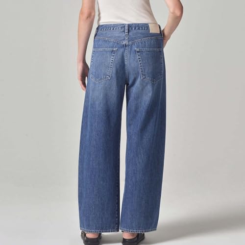 Drawstring Jeans Women Mid Rise Y2k Boyfriend Baggy Wide Leg Jeans Casual Loose Denim Trousers Pants with Pockets3