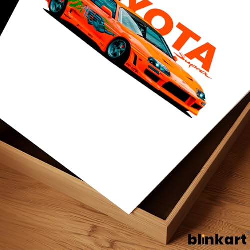 Image of BLINKART Toyota Supra MK4Car Posters Sticker Gift Items for Boys Room Wall Decor || Comes with Double-Sided Tape|| Decoration Bedroom Living Room Office Studio Decor | 12x18 In (A3) - CAR-276