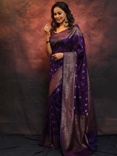 Image of Sugathari Women's Banarasi Saree Pure Kanjivaram Silk Saree Soft new ladies 2025 Design Wear Pattu Sarees Sadi Party Sari collections With Blouse Piece (San Pari-223)