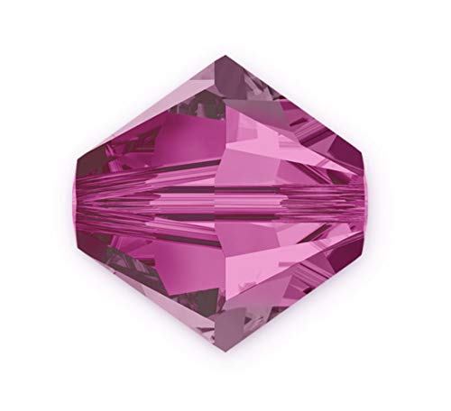 100Pcs Authentic Preciosa Faceted Bicone Crystal Beads 3Mm Fuchsia Compatible With Swarovski Crystals #5301/5328 Pre-B322 #TOP8