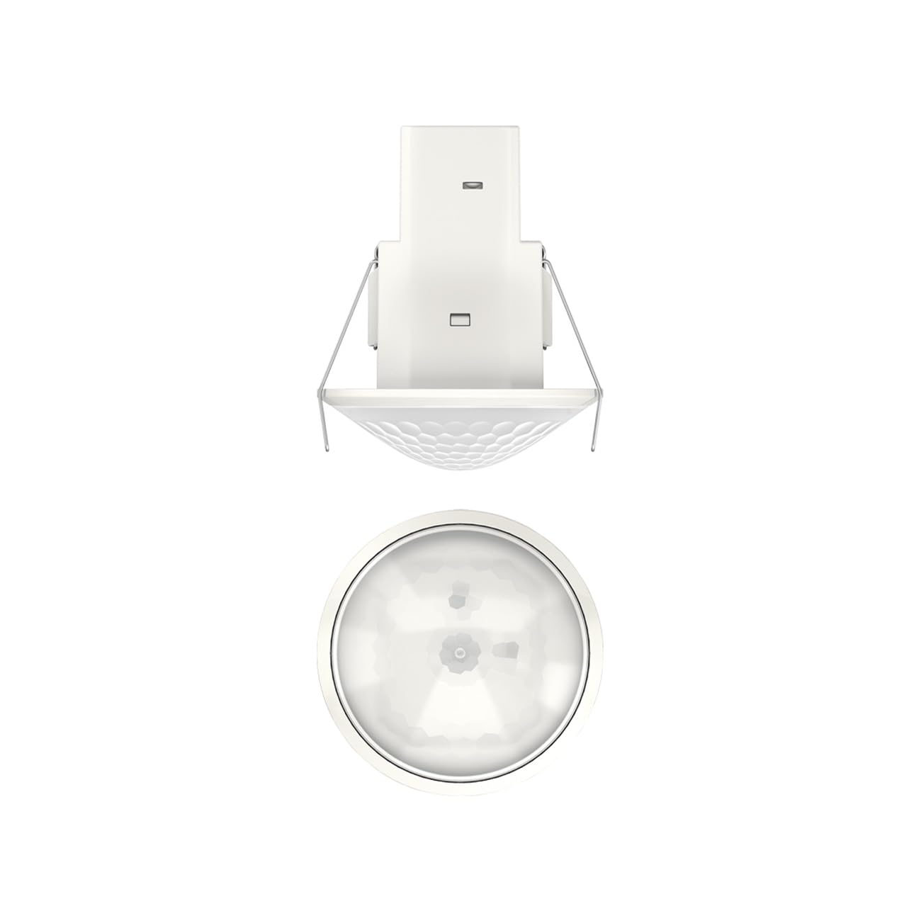 Theben 1030560 theMova S360-100 DE rilevatore di movimento PIR 360° 8 m | incasso a soffitto, 1 canale, 250 W LED, IP 54, 10 s - 60 min, misurazione luce mista, Teach-in, preimpostato, bianco