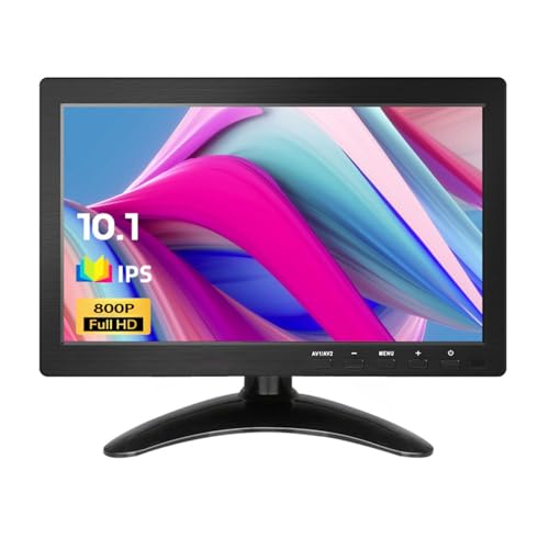 10.1 Inch Small Portable Monitor,1280x800 60HZ, Mini HDMI Monitor,with Remote Control,Built-in Speakers, VESA,with HDMI/VGA/BNC Port for PC,CCTV,DVD,DSLR,VCD,TV,Raspberry Pi