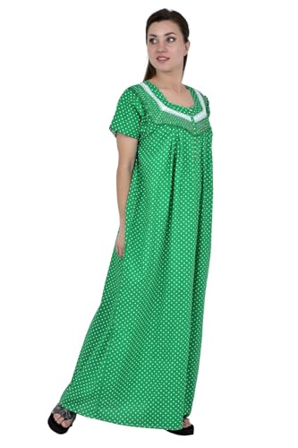 Image of Onekbhalo Women's- Full Sleeves-Feeding- Nursing- Maternity Nighty /Maxi /Gown /Nightdress /Nightwear- Hosiery Cotton Fabric- Floral Print- Embroidery with Zip