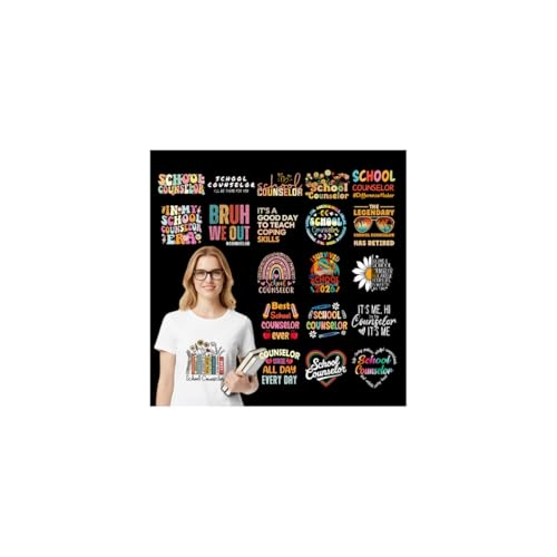 INCOK School Counselor Heat Transfer Stickers - 20 Pcs Iron...