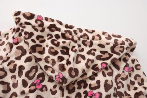 Image of BAOPTEIL Girls Fleece Robe Boys Hooded Bathrobe Soft Flannel Robe For Kids