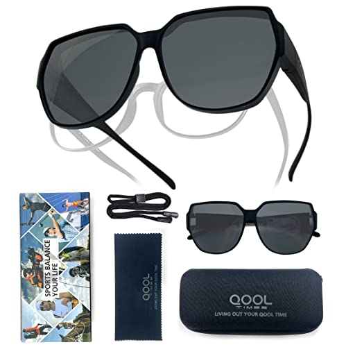 QOOL TIMES Living Out Your Polarized Fit Over Glasses XL Sunglasses Men Women Lightweight UV Protection Driving Outdoor3