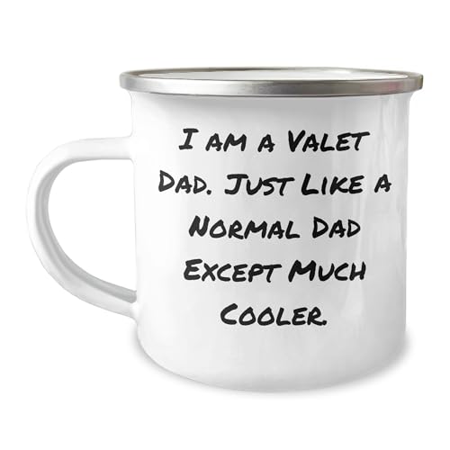 Valet Dad Gifts, I Am A Valet Dad. Just Like A Normal Dad Except Much Cooler. Valentine's Day Camping Mug, Perfect for Valet Lovers
