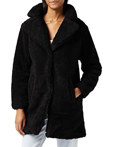 Urban Classics Ladies Oversized Sherpa Coat Giubbotto, Nero (Black 00007), L Donna