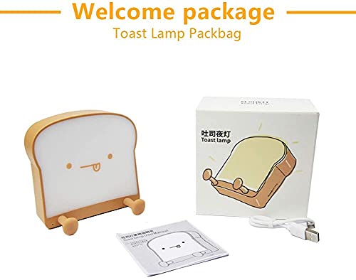 Exigent Kawaii Cute Toast Bread Led Night Bed Lamp Light Dimmable Rechargeable Battery (Smart) #TOP5