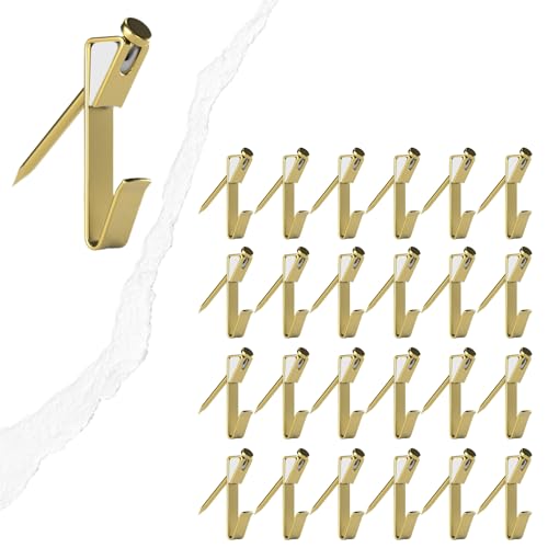 24pcs Picture Hanger Anchor Steel Gilt Each Hook Holds 20