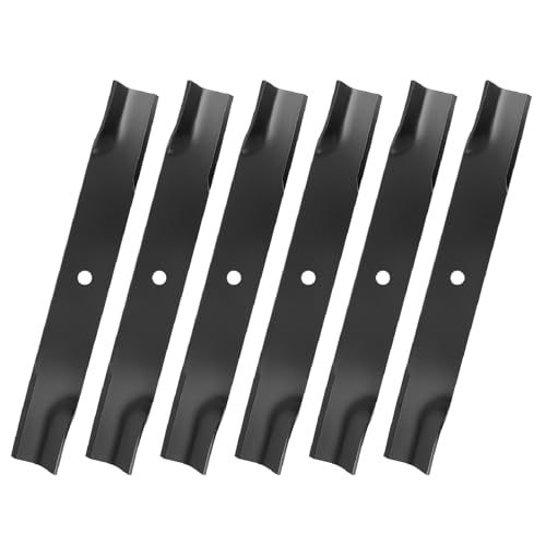 IDEASURE 601124 High Lift Blades for 54 Deck 797696 Mower Blades Compatible with Hu-stler Raptor SD Fastrak Super Z Series Lawn Mower Replaces 601012 601013 602416 797704 797712 6 Pack