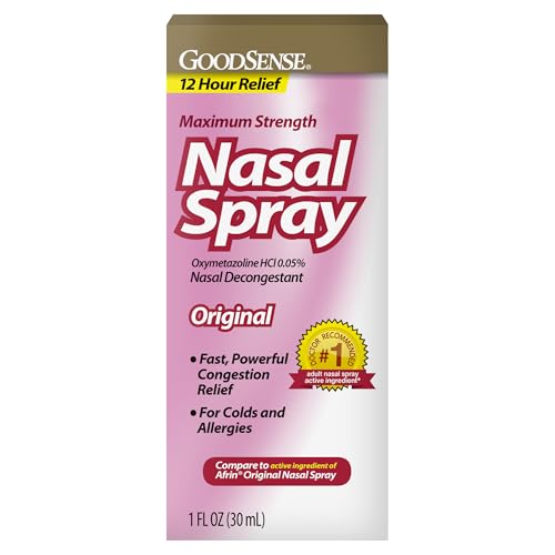GoodSense Maximum Strength Nasal Spray, Fast Powerful Congestion Relief For Colds and Allergies, 1 Fluid Ounce