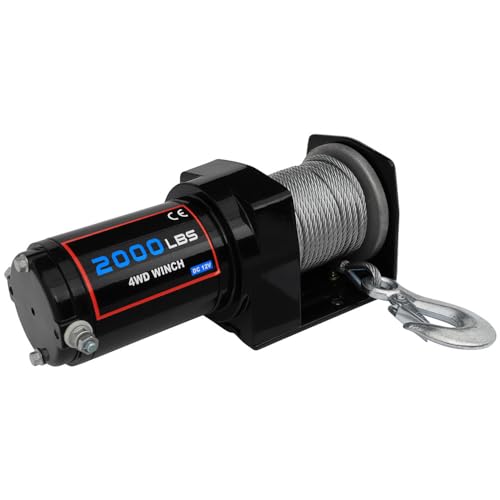 Winche eléctrico 12V 2000LB para remolque y off road miniatura 5
