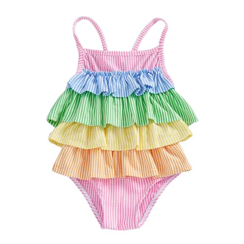 Image of Socutebabe Toddler Girl Swimsuit Strawberry Sleeveless One Piece Swimsuit Romper Dress Baby Bathing Suit Beach Rash Guard