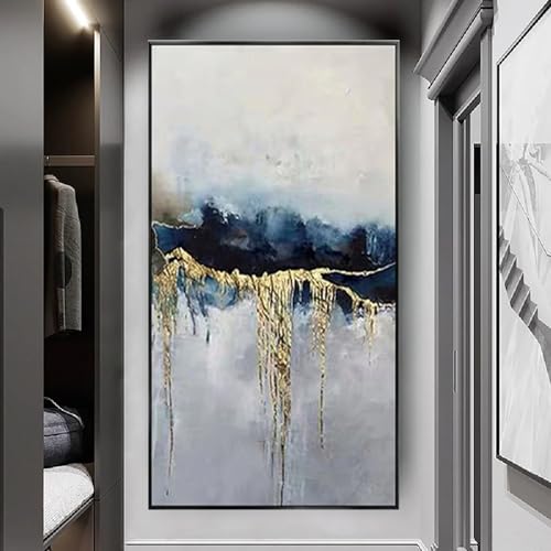 Art mural de paysage abstrait bleu pour habiller un grand mur vide - 2