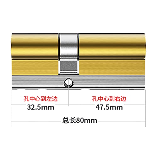 Zamek cylindryczny, Zamek mosiężny klasy C, cylinder 54, 12 kluczy, podwójne frezowanie, 32 ścieżki, 8 gniazd, zabezpieczenie antywłamaniowe i techniczne(80mm 32.5mm 47.5mm)
