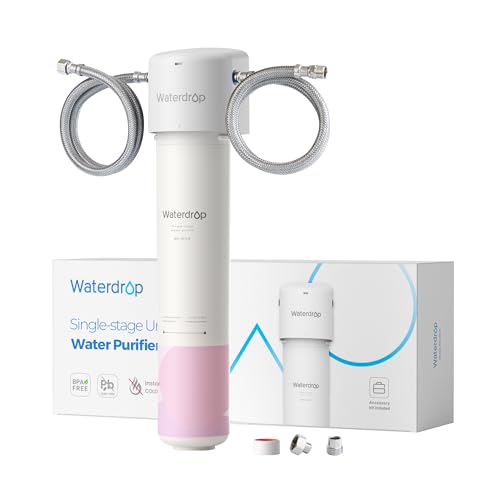 Waterdrop BFU1 Water Filter for Bathroom for Face Care, Soft Water, Strontium-enriched, Reduce 99.9% of Baçtёria in Bathroom Sink Faucet, Reduces Skin Redness and Irritation White-direct con