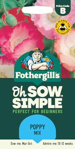 Fothergills Oh Sow Simple Poppy Mix Flower Seeds Sow: Mar-Oct Red/Orange/Pink