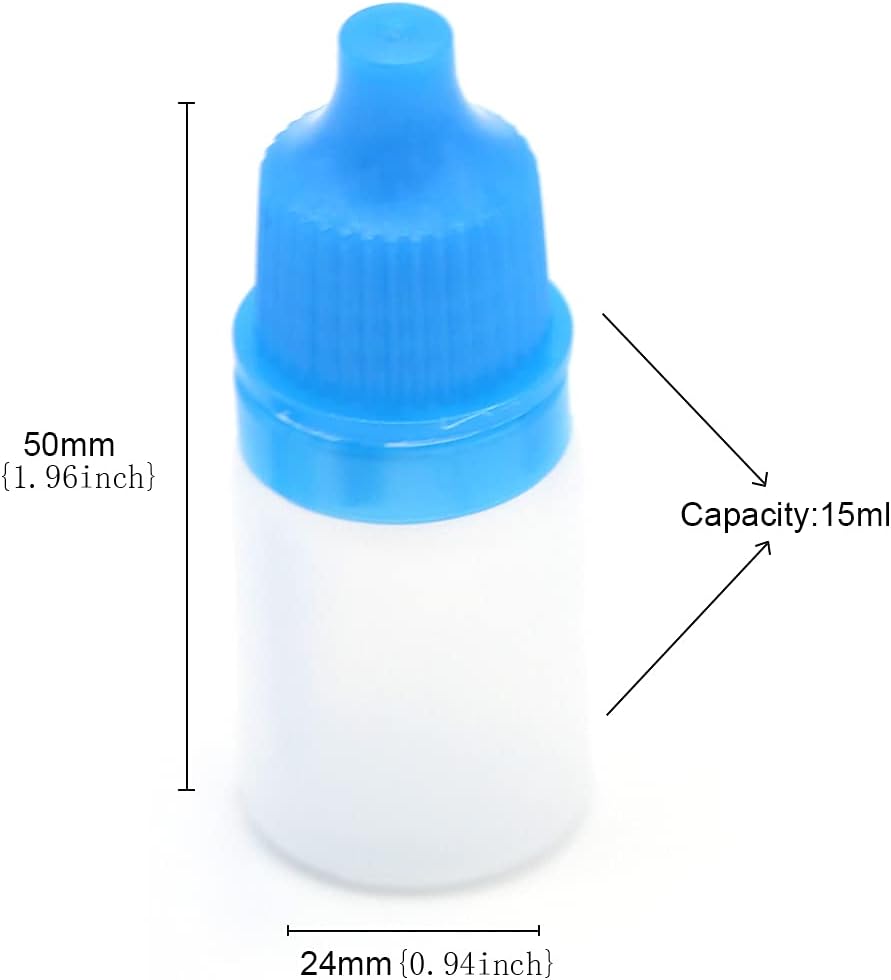 50pcs Empty Eye Dropper Bottles 5ml Plastic Squeezable Dropper Bottles Eye Liquid Dropper Dropping Bottles(Black Cap)
