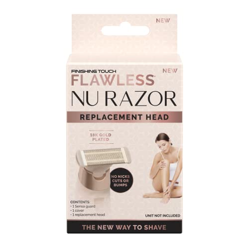 Finishing Touch Flawless Flawless Nu Razor, Tête de Rechange pour Rasoir Électrique Rechargeable, Tête Douceur Trempé Or pour Rasage Instantané et Indolore Cover