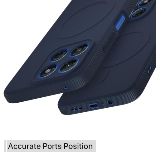 Image of Outlouders Back Cover for Motorola Moto G77 Power 5G | Soft Matte Silicone | Slim Fit | Magnetic-Safe Logo Design (Magnetic-Safe Not Compatible) | Shockproof | Camera Protection Bumper Case (Blue)