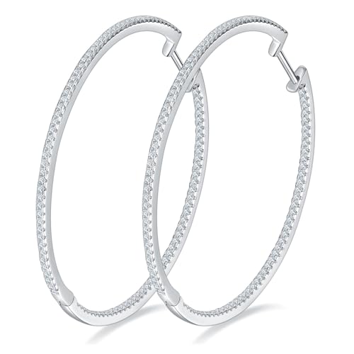 Boucles d'oreilles créoles en Argent 925 et Moissanite, le cadeau de mariage idéal pour surprendre une femme d'exception