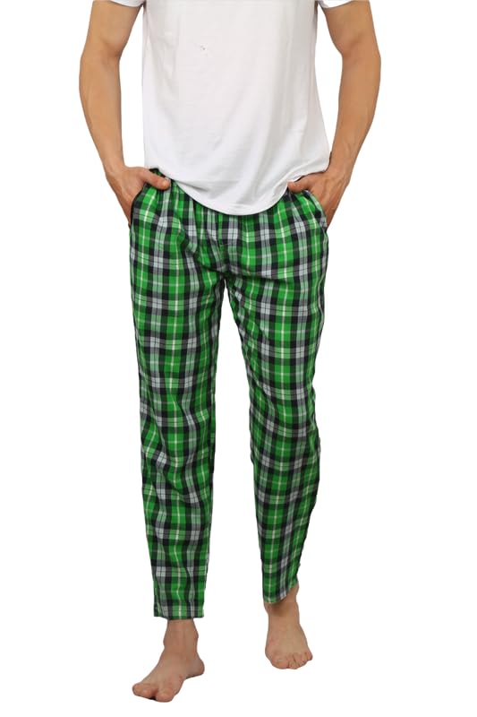 albatross Men's Cotton Blend Soft and Super Comfortable Checkered Pajamas-picture-51