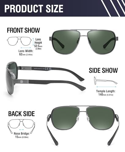 Image of DUCO Aviator Sunglasses for Men Women Carbon Fiber Polarized Sunglasses Men UV Protection for Driving Golf Fishing 3051