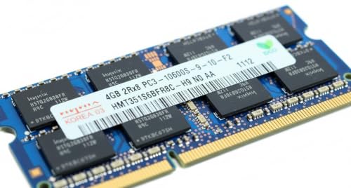 Image of 4GB DDR3 1333MHz Laptop RAM for Hynix (PC3-10600S, 204-Pin SO-DIMM, 1.5V, 2Rx8 Dual Rank) Non-ECC Unbuffered Memory - HMT351S6BFR8C-H9