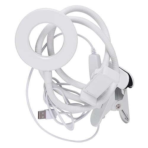 Angoily Dimmable Ring Light with Smartphone Stand Rotating for Photography Live Streaming Powered Tabletop Fill Light White