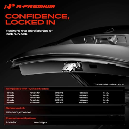 Image of A-Premium Rear Hatch Lock Trunk Latch Compatible with Hyundai | for Hyundai Veloster 2012-2017 Hatchback, Rear Tailgate Lock Latch Actuator